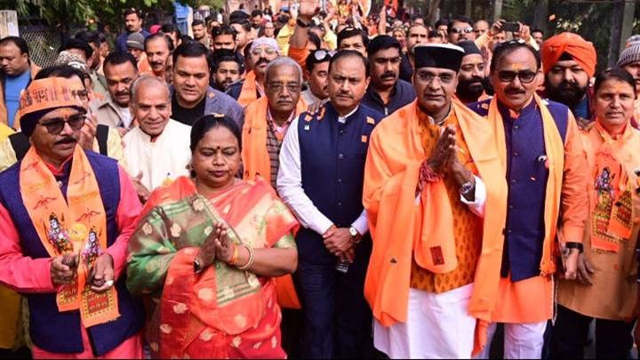 मंत्री श्री सारंग के नेतृत्व में निकली श्री रामलला प्राण प्रतिष्ठा जनजागरण यात्रा